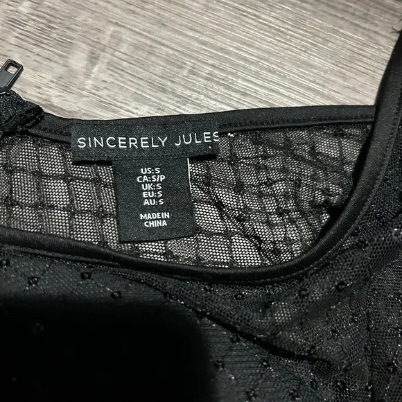 Sincerely Jules Sequin Mesh Corset Top S - Picture 3 of 4